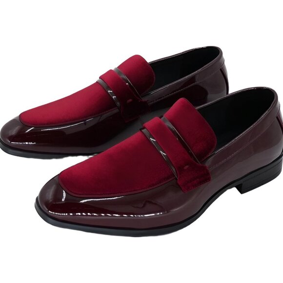 Stacy Adams Men\'s Spratley Moc Toe Saddle Loafers Burgundy US 10 Wide main image 5